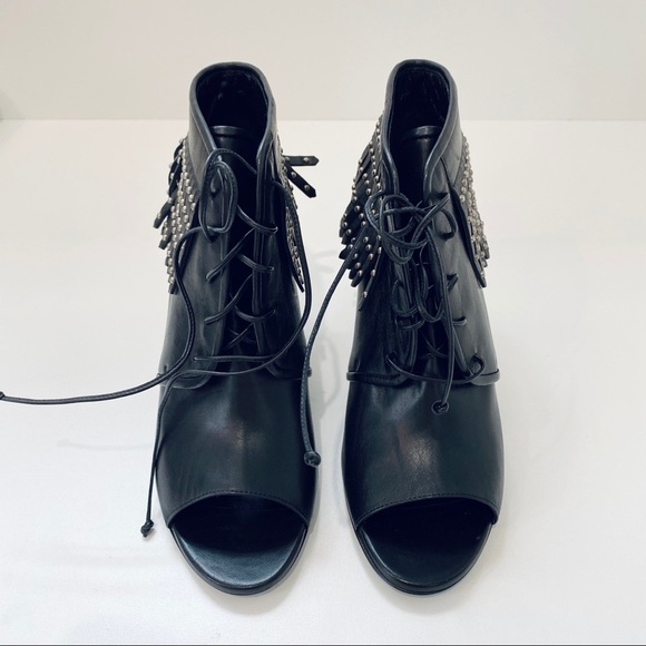 Saint Laurent Paris open toe fringe booties NEW - Picture 5 of 9
